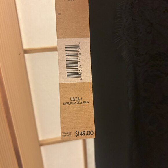 Rachel Roy Little Black Camisole Dress with Lace Trim and Asymmetrical Hem Sz 6 - Picture 6 of 14